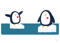 Pingouins amoureux sur la glace